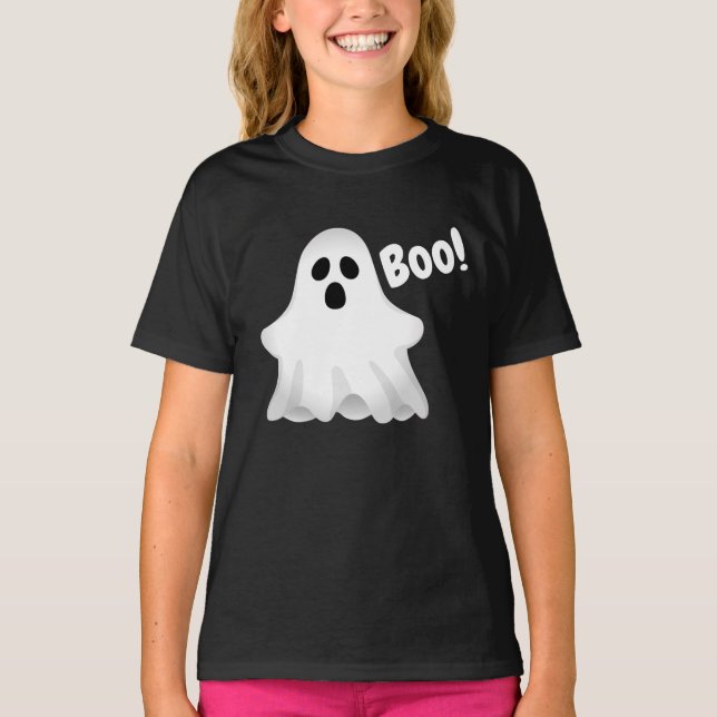 Halloween Boo Ghost Girl's T-Shirt (Framsida)