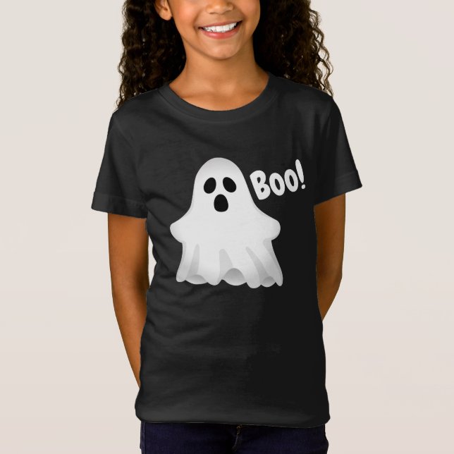 Halloween Boo Ghost Girl's T-Shirt (Framsida)