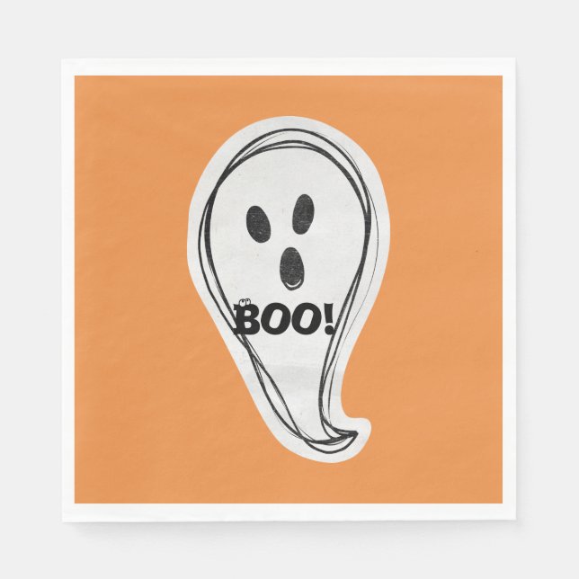 Halloween Boo Ghost Pappersservett (Framsidan)