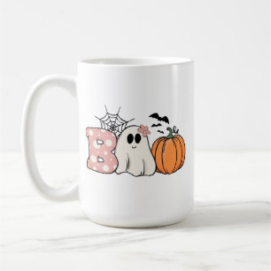 Halloween Boo Ghost Pumpkin Fladdermöss Cobweb Kaffemugg