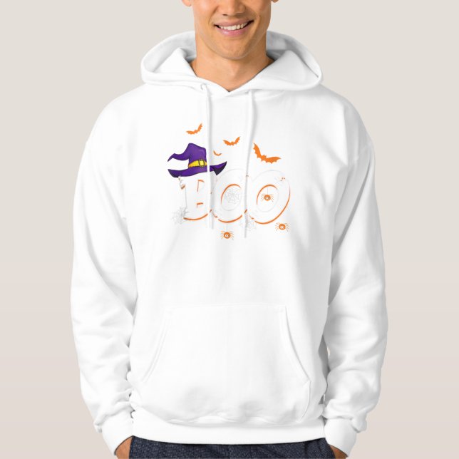 Halloween Boo Gift Witch Hat Spider Bus eller godi Hoodie (Framsida)