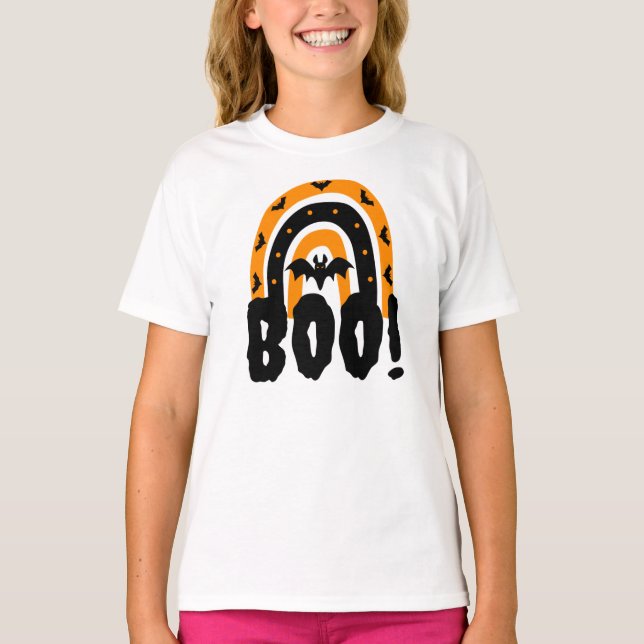 Halloween Boo Halloween Rainbow T-Shirt (Framsida)