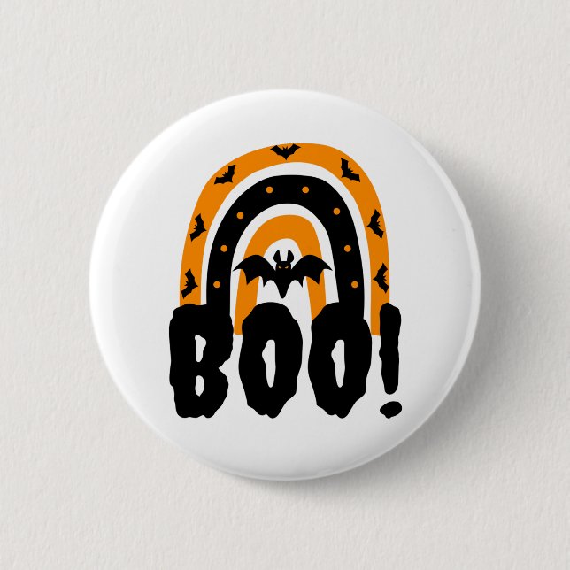 Halloween Boo Halloween Regnbåge Knapp (Framsida)