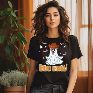 HALLOWEEN BOO HAW VILDA WESTERN COWBOY GHOST T SHIRT