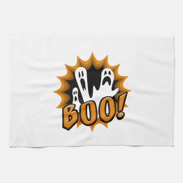 Halloween Boo! Kökshandduk (Horisontell)