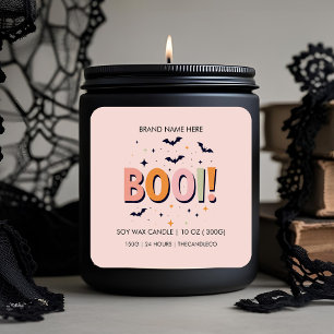 Halloween "BOO"! ljus Cute Pastel Fladdermus Fyrkantigt Klistermärke