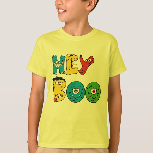 Halloween BOO | Lustigt Barn Tick eller Treat Grap T Shirt (Framsida)