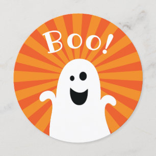 Halloween Boo Lycklig Ghost Kids Costume Party Inbjudningar