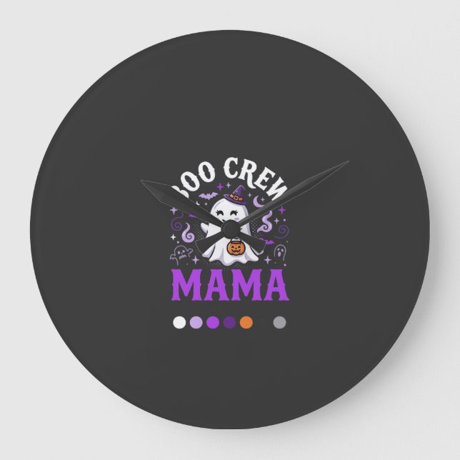 Halloween Boo Mamma Magi Stor Klocka (Framsida)