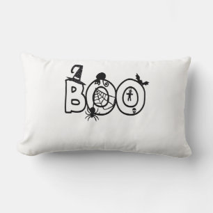 Halloween Boo med Witches Hat Black Cat Spider Lumbarkudde