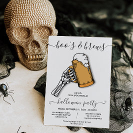 Halloween boo och brews skelettöl party invi inbjudningar