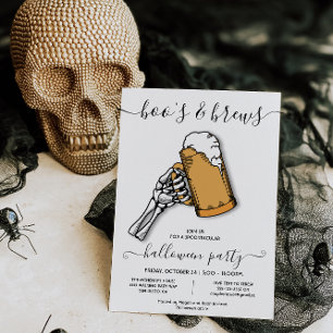Halloween boo och brews skelettöl party invi inbjudningar