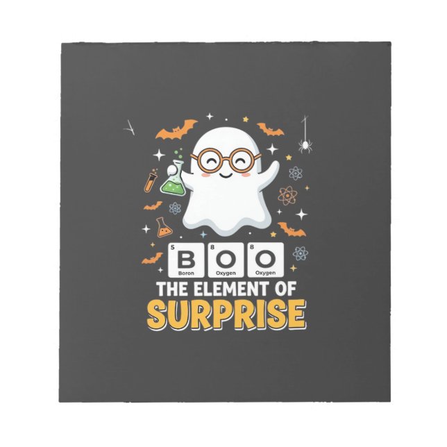 Halloween Boo Överraskningselement Spökdesign_1 Anteckningsblock (Framsida)
