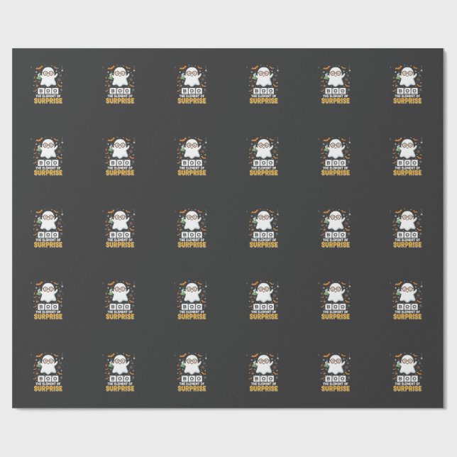 Halloween Boo Överraskningselement Spökdesign_1 Presentpapper (Platt)