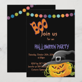 Halloween Boo party Inbjudningar