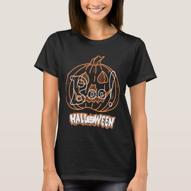 Halloween Boo Pumpkin Unisex T Shirt (Framsida)