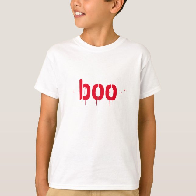Halloween boo-rött läskigt T-Shirt (Framsida)