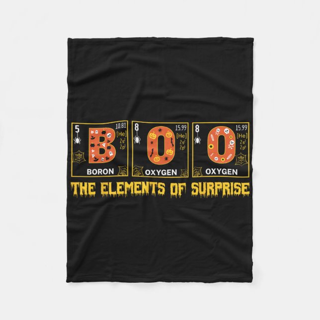 Halloween Boo School Chemistry Nerd Physics Pumpki Fleecefilt (Framsidan)