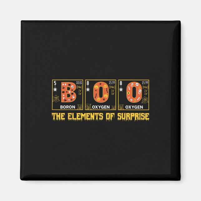 Halloween Boo School Chemistry Nerd Physics Pumpki Magnet (Framsidan)