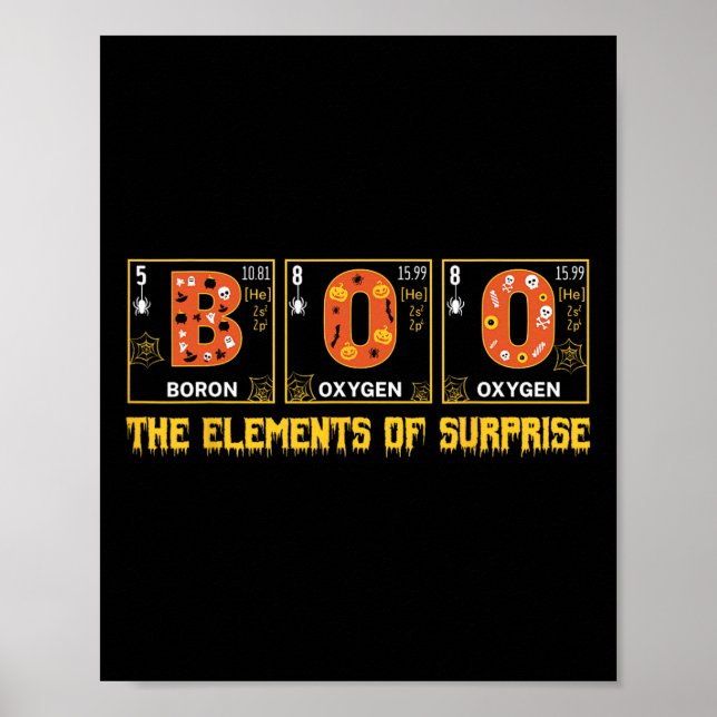 Halloween Boo School Chemistry Nerd Physics Pumpki Poster (Framsidan)