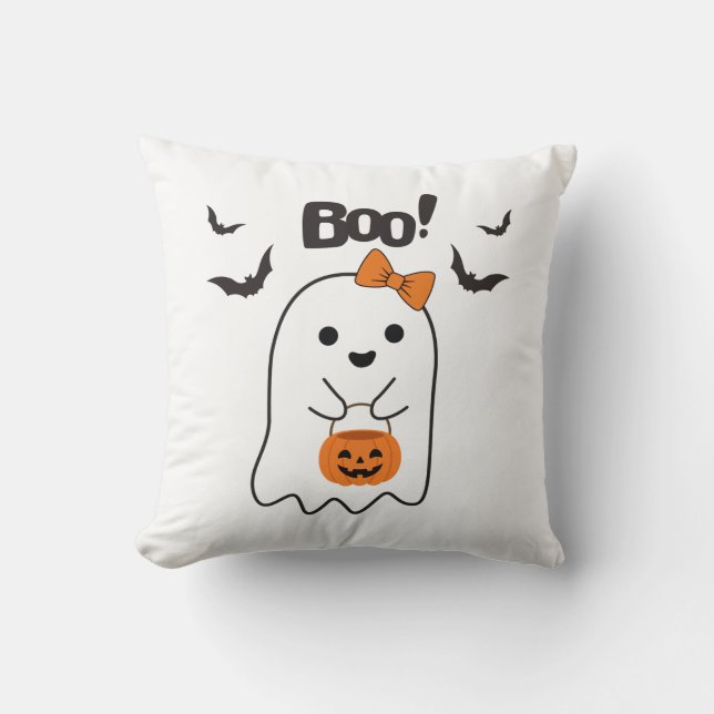 Halloween Boo-shopping Kudde (Framsida)