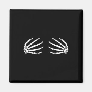 Halloween Boo Skeleton Händer Breast Roligt Costum Magnet