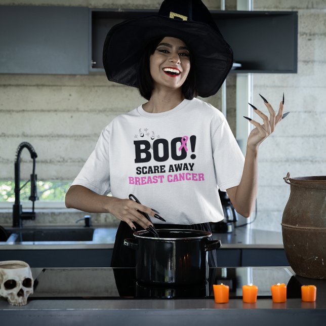 Halloween BOO Skrämmer abway Breast Cancer T Shirt (Skapare uppladdad)