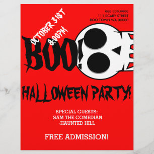 Halloween Boo Skull Party-meddelande Flyer