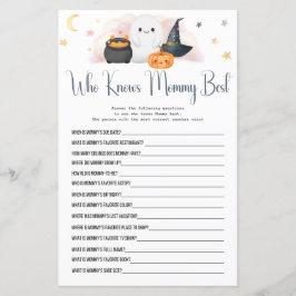 Halloween Boo som känner mamma bäst Shower Game