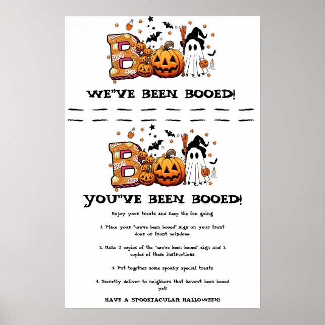 Halloween boo spelskylt poster (Framsidan)