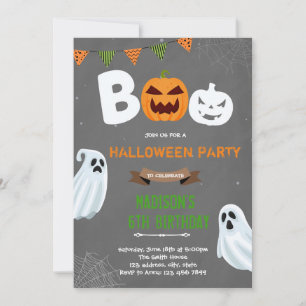 Halloween boo spöke födelsedagsinbjudan inbjudningar
