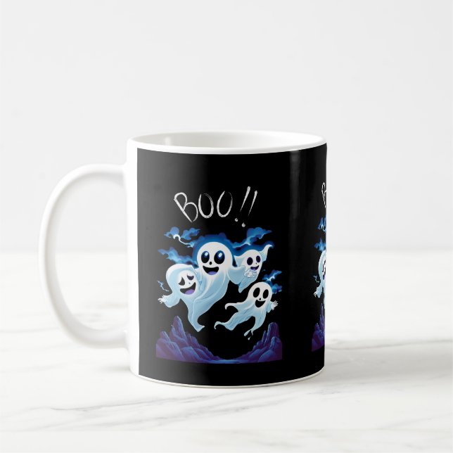 Halloween Boo Spöken Kaffemugg (Vänster)