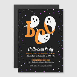 Halloween Boo Spöken-konfetti-inbjudan, magnet