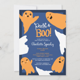 Halloween boo spöken orange Blue Baby dusch Inbjudningar