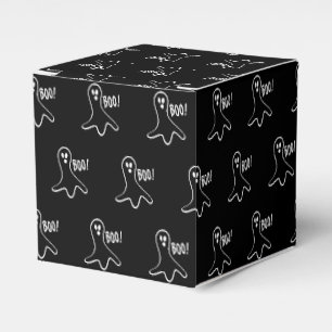 Halloween boo-spöksvart och vit mönster presentaskar