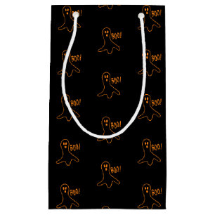 Halloween boo spöksvart orange mönster