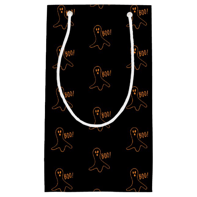 Halloween boo spöksvart orange mönster (Framsidan)