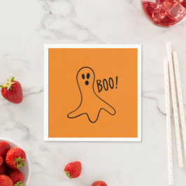 Halloween boo spöksvart orange papper pappersservett