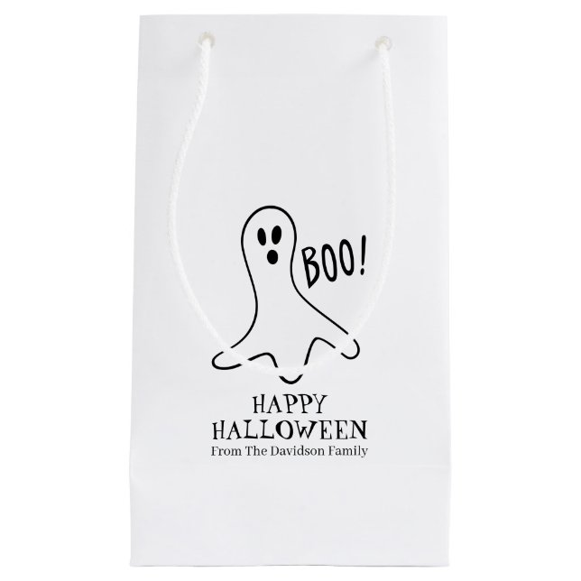 Halloween boo-spöksvarta och vita anpassningsbar (Framsidan)