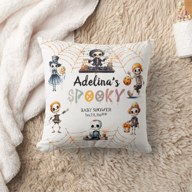 Halloween Boo Spooky Skeletons Costume Baby Shower Kudde (Filt)