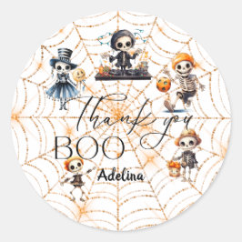 Halloween Boo Spooky Skeletons Costume Baby Shower Runt Klistermärke