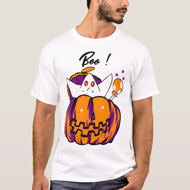 Halloween Boo                         T Shirt (Framsida)