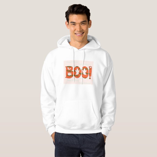 Halloween BOO T-Shirt Hoodie (Hel framsida)