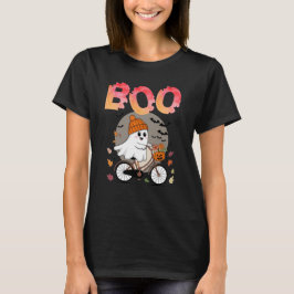 Halloween Boo-tiful Cute Ghost på Bike T Shirt