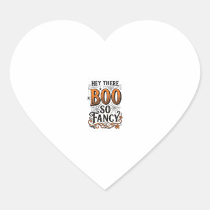 Halloween Boo Tröja Vintage Gravyr Skräckigt Söt Hjärtformat Klistermärke