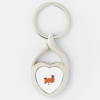 HALLOWEEN Boo             Twisted Heart Silverfärgad Nyckelring