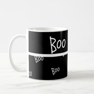 Halloween boo typography black and white kaffemugg