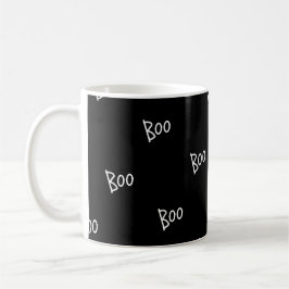 Halloween boo typography black white kaffemugg