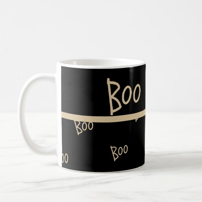 Halloween boo typography kaffemugg (Vänster)