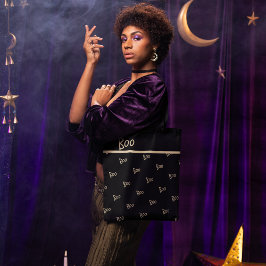 Halloween boo typography tygkasse